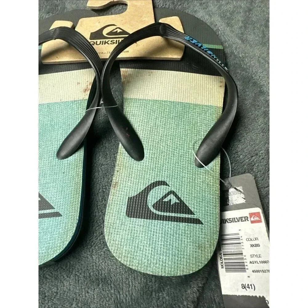Quiksilver Men’s Molokai Sunset Flip Flop Black Sandals Size 8